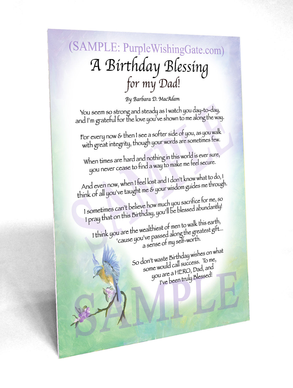 A Birthday Blessing for my Dad! - Birthday Gift - PurpleWishingGate.com