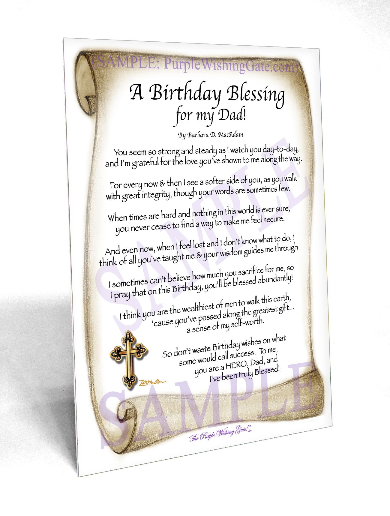 A Birthday Blessing for my Dad! - Birthday Gift - PurpleWishingGate.com