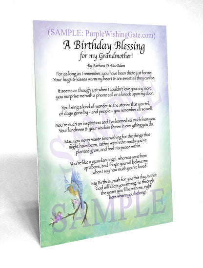 A Birthday Blessing for my Grandmother! - Birthday Gift - PurpleWishingGate.com