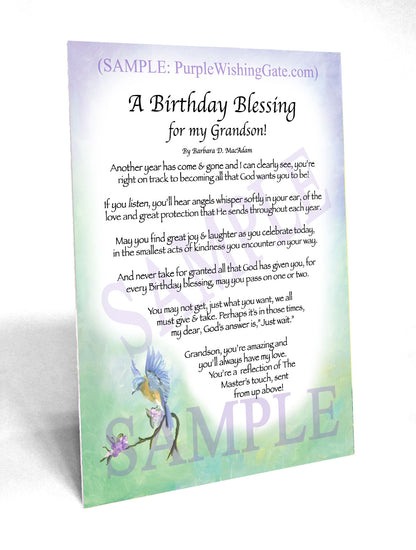 A Birthday Blessing for my Grandson! - Birthday Gift - PurpleWishingGate.com