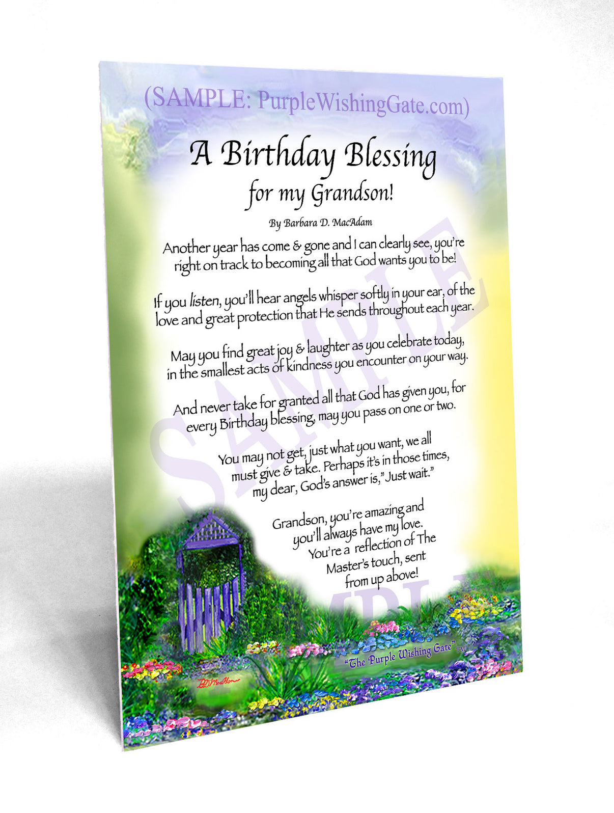 A Birthday Blessing for my Grandson! - Birthday Gift - PurpleWishingGate.com