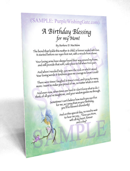 A Birthday Blessing for my Mom! - Birthday Gift - PurpleWishingGate.com