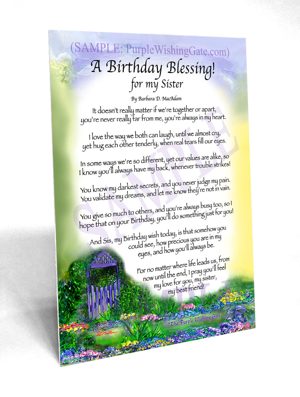 A Birthday Blessing for my Sister: Purple Wishing Gate / 5x7

