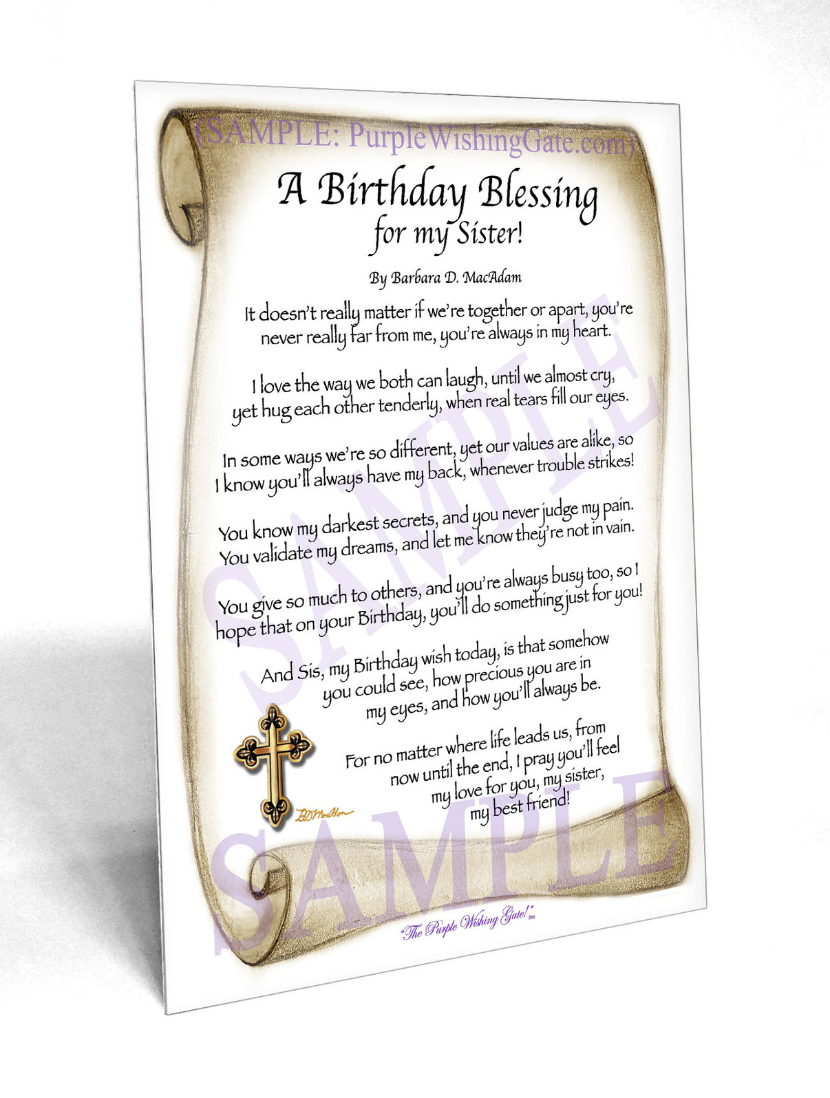A Birthday Blessing! for my Sister - Birthday Gift - PurpleWishingGate.com