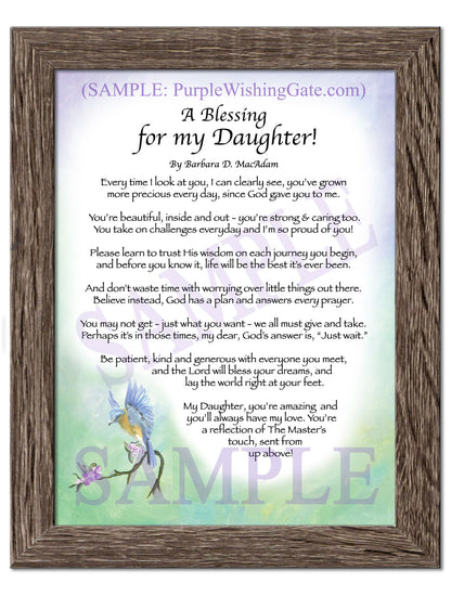 A Blessing for my Daughter! (child-adult) - Gifts for Daughter - PurpleWishingGate.com