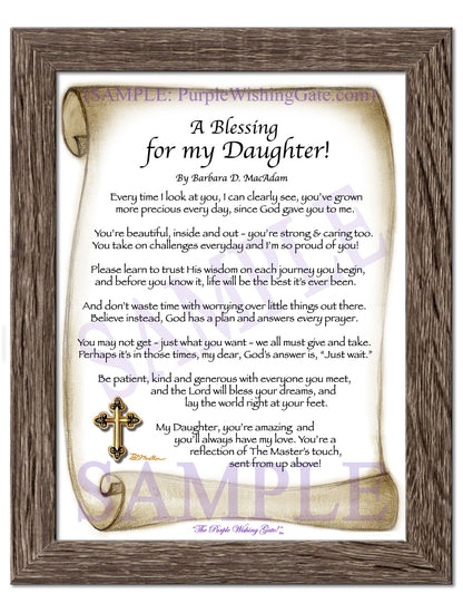 A Blessing for my Daughter! (child-adult) - Gifts for Daughter - PurpleWishingGate.com