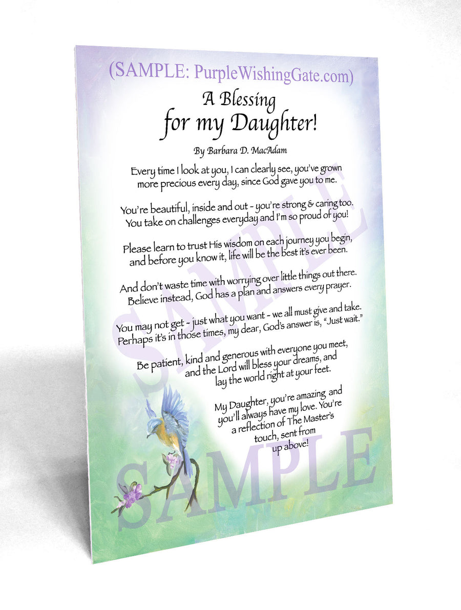 A Blessing for My Daughter: Personalized Gift! | PurpleWishingGate.com