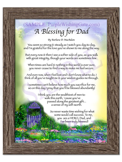 A Blessing for Dad - Gifts for Dad-Father - PurpleWishingGate.com