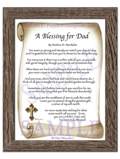 A Blessing for Dad - Gifts for Dad-Father - PurpleWishingGate.com