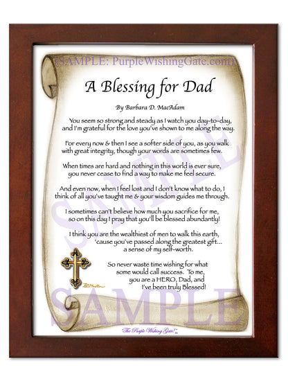 A Blessing for Dad - Gifts for Dad-Father - PurpleWishingGate.com