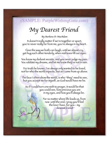 My Dearest Friend - Friendship Gift - PurpleWishingGate.com
