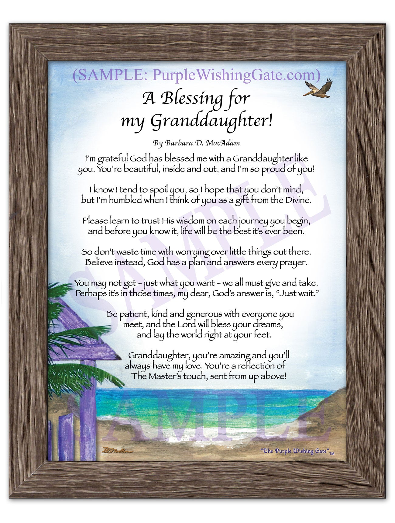 A Blessing for My Granddaughter! (child-adult) - Gifts for Granddaughter - PurpleWishingGate.com