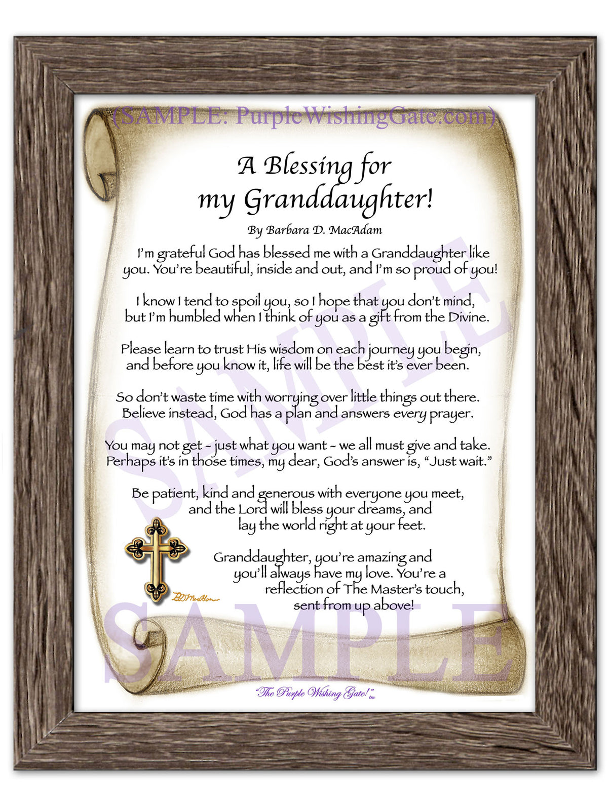 A Blessing for My Granddaughter! (child-adult) - Gifts for Granddaughter - PurpleWishingGate.com