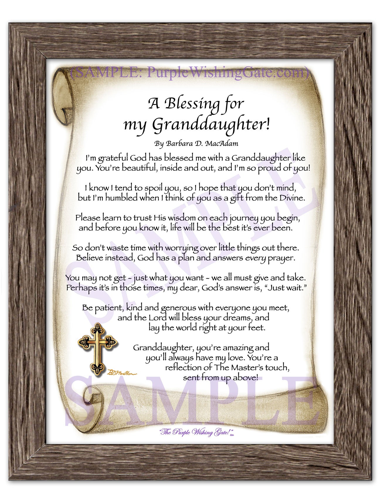 A Blessing for My Granddaughter! (child-adult) - Gifts for Granddaughter - PurpleWishingGate.com