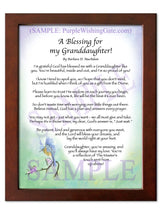 A Blessing for My Granddaughter! (child-adult) - Gifts for Granddaughter - PurpleWishingGate.com