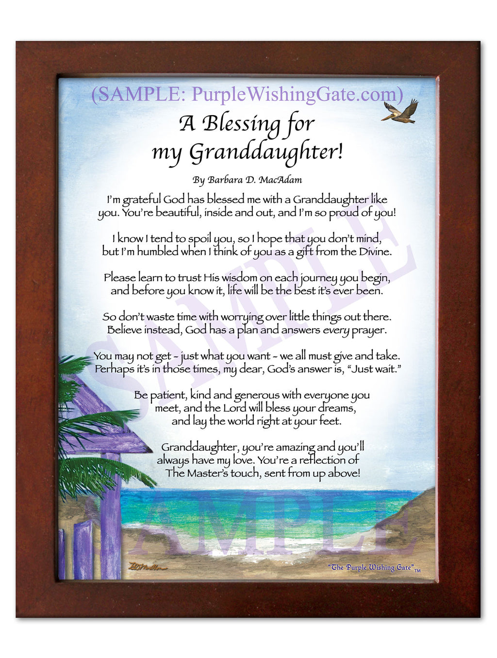 A Blessing for My Granddaughter! (child-adult) - Gifts for Granddaughter - PurpleWishingGate.com