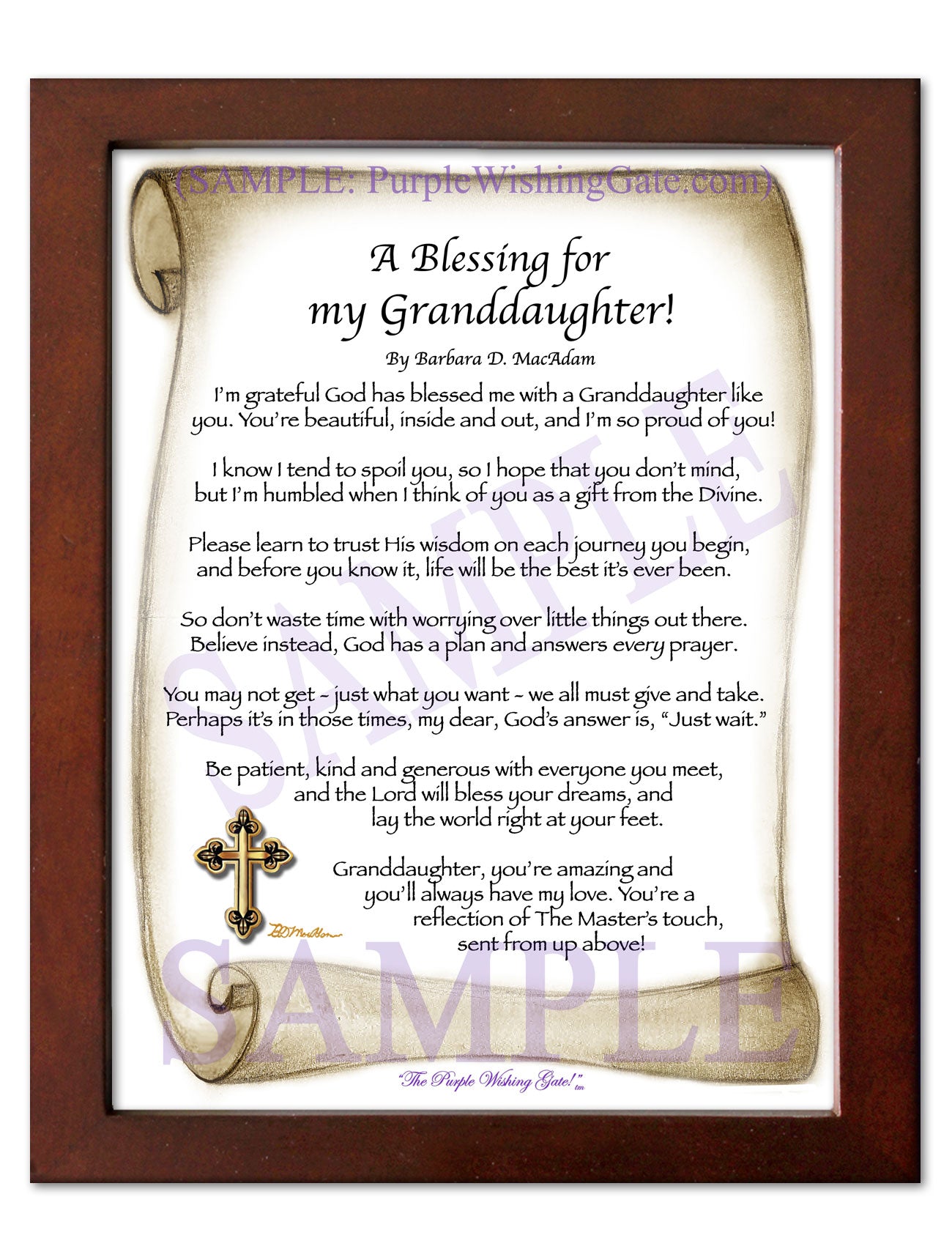 A Blessing for My Granddaughter! (child-adult) - Gifts for Granddaughter - PurpleWishingGate.com