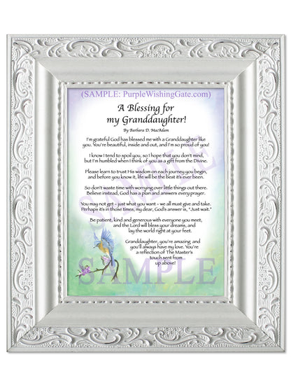 A Blessing for My Granddaughter! (child-adult) - Gifts for Granddaughter - PurpleWishingGate.com