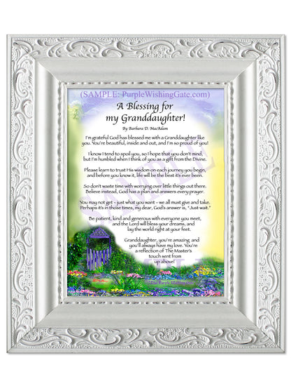 A Blessing for My Granddaughter! (child-adult) - Gifts for Granddaughter - PurpleWishingGate.com