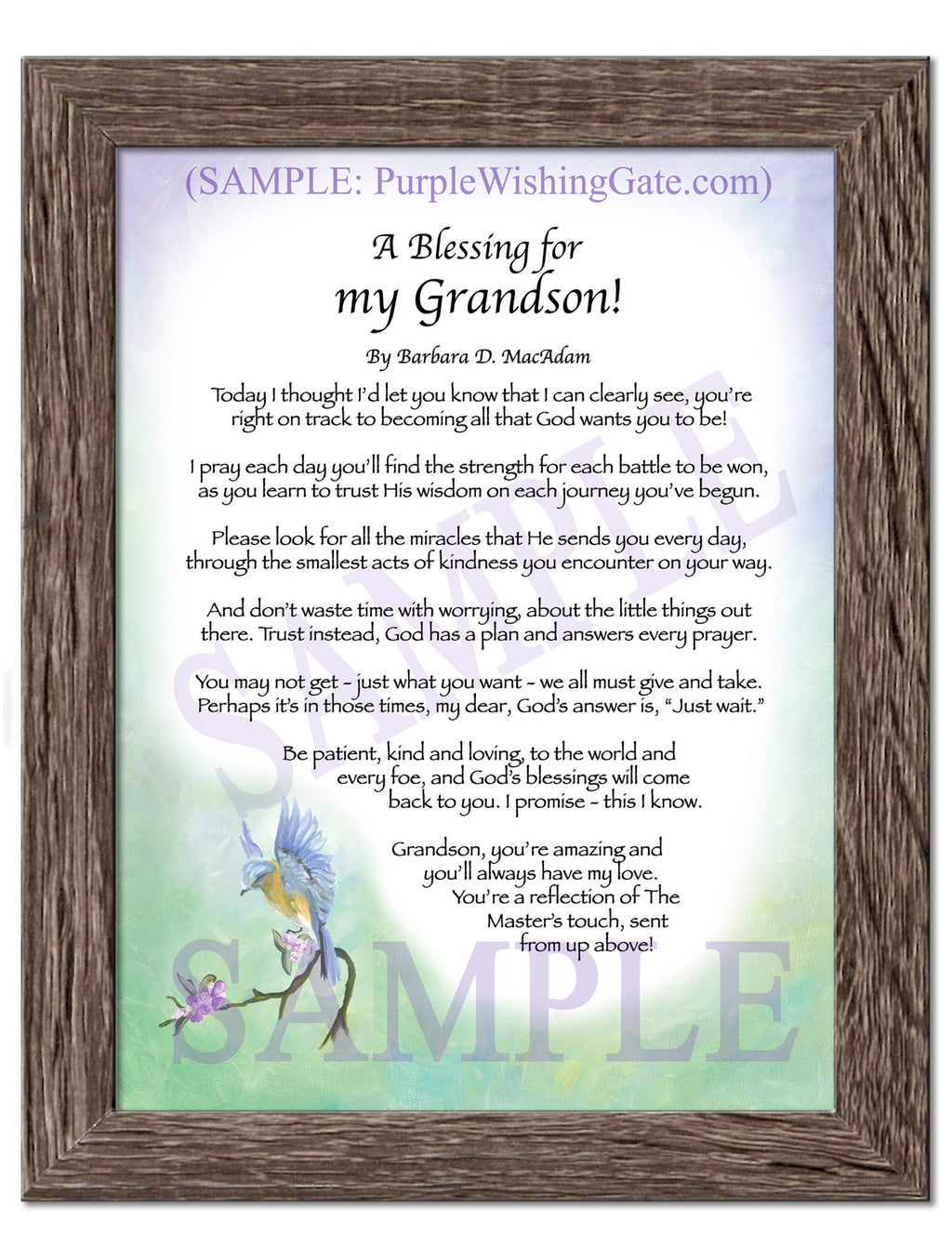 A Blessing for My Grandson! (child-adult) - Gifts for Grandson - PurpleWishingGate.com
