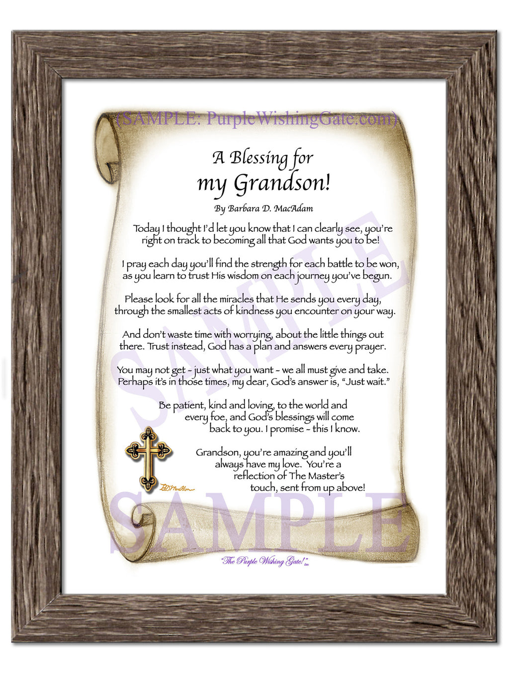 A Blessing for My Grandson! (child-adult) - Gifts for Grandson - PurpleWishingGate.com