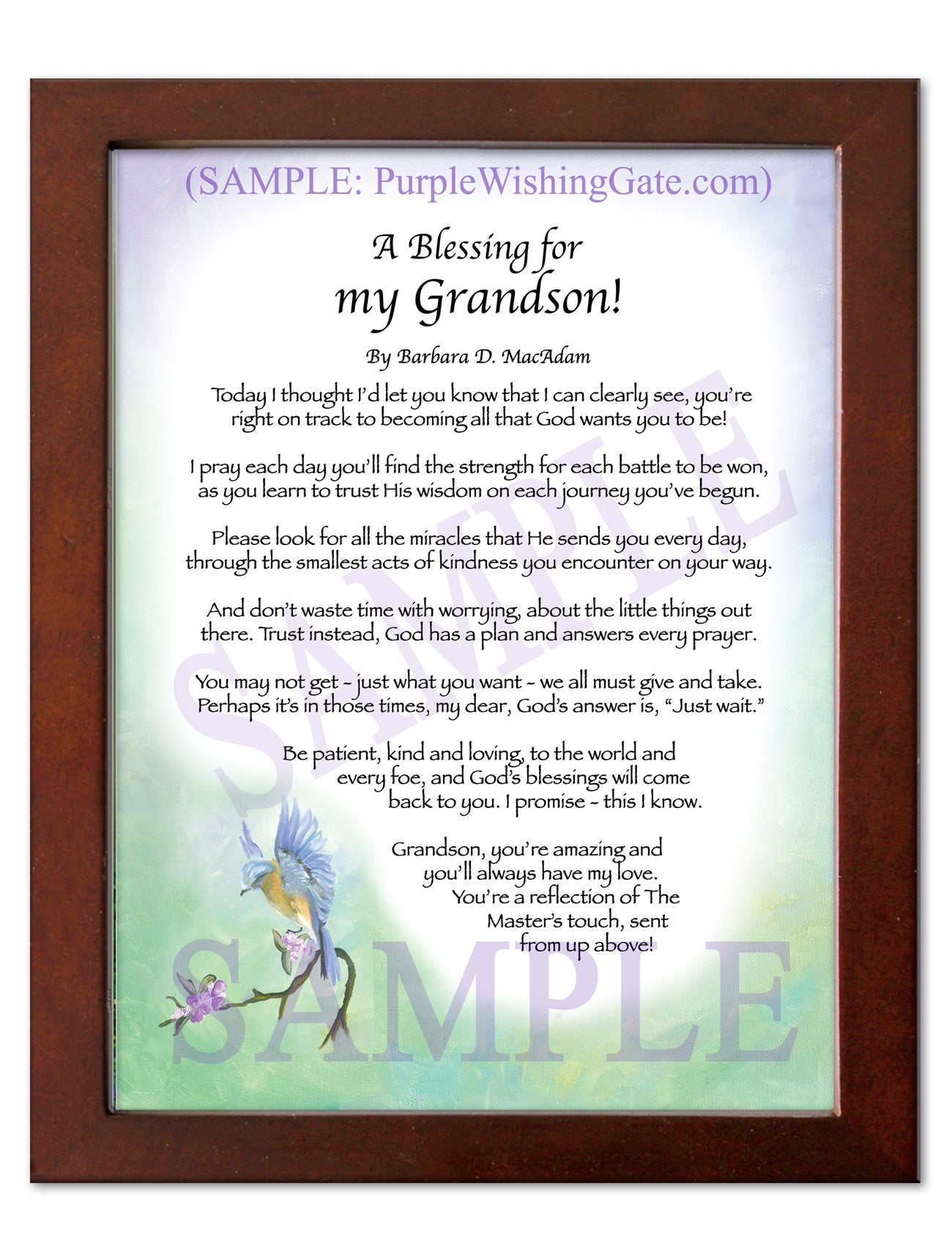 A Blessing for My Grandson! (child-adult) - Gifts for Grandson - PurpleWishingGate.com