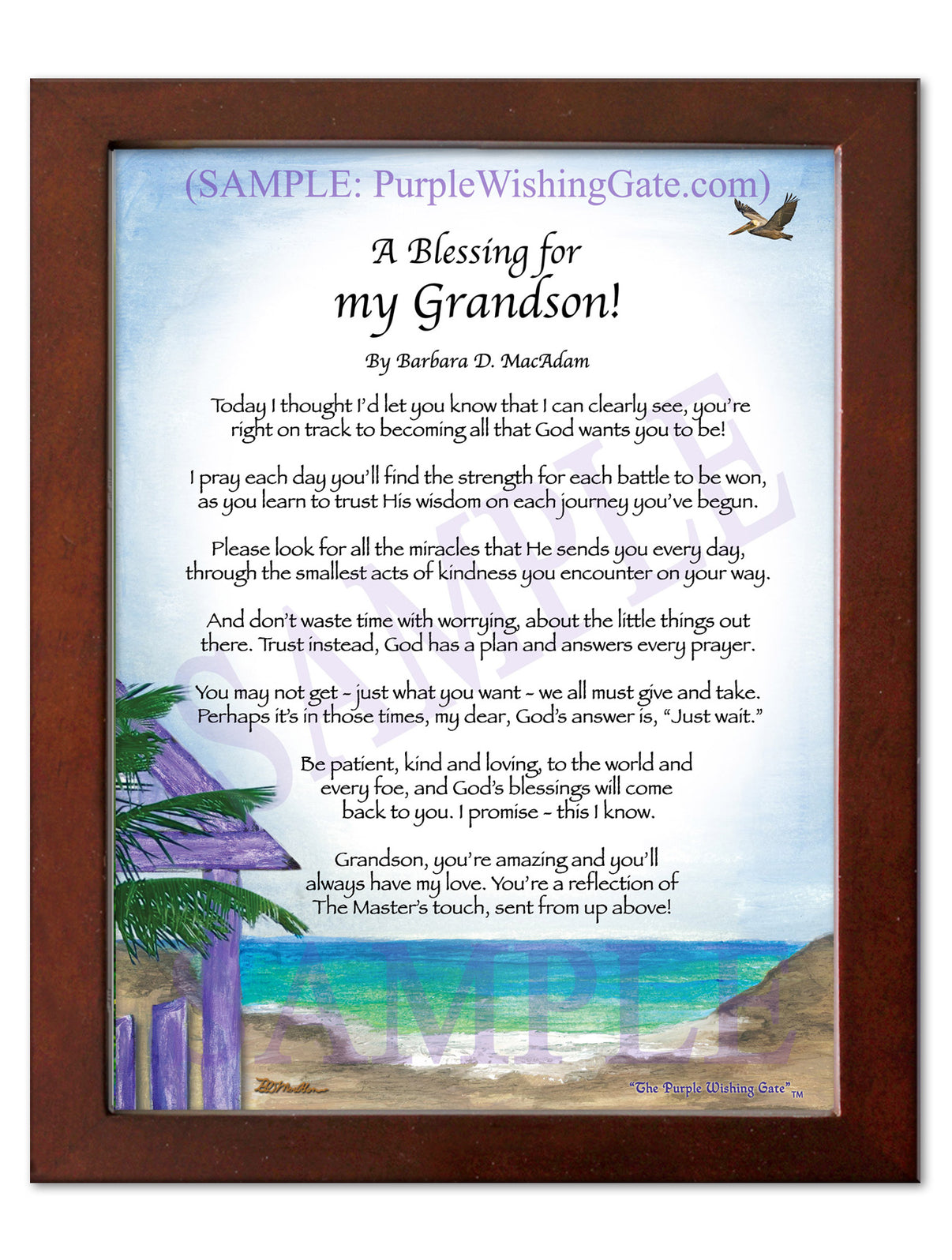 A Blessing for My Grandson! (child-adult) - Gifts for Grandson - PurpleWishingGate.com