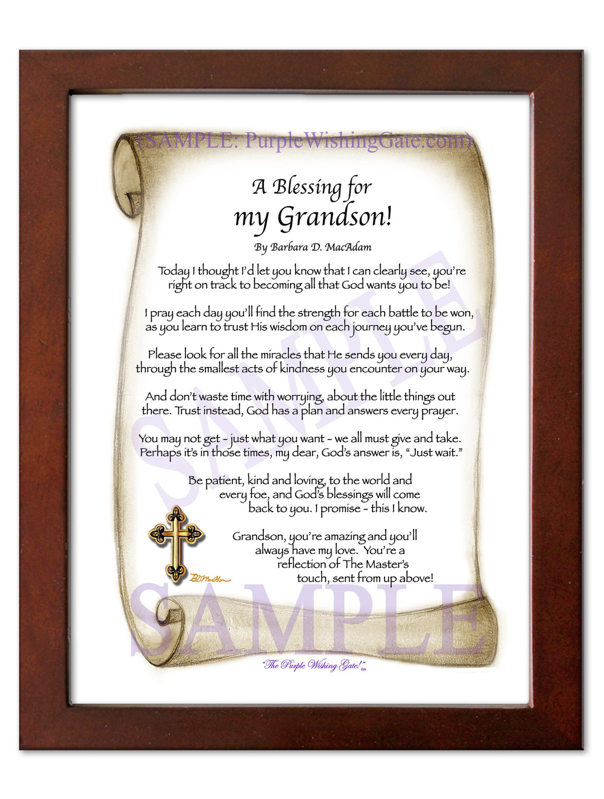 A Blessing for My Grandson! (child-adult) - Gifts for Grandson - PurpleWishingGate.com
