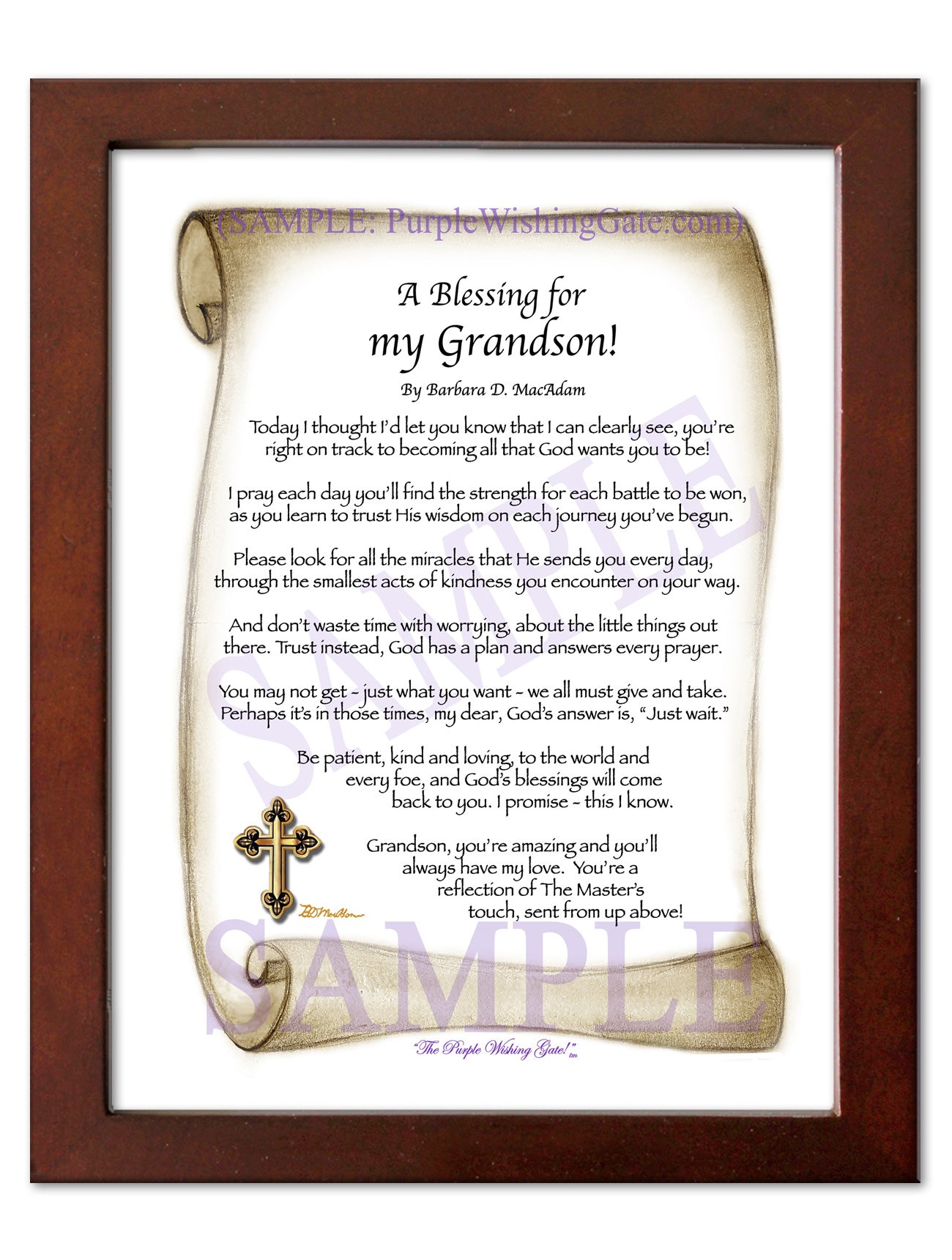A Blessing for My Grandson! (child-adult) - Gifts for Grandson - PurpleWishingGate.com