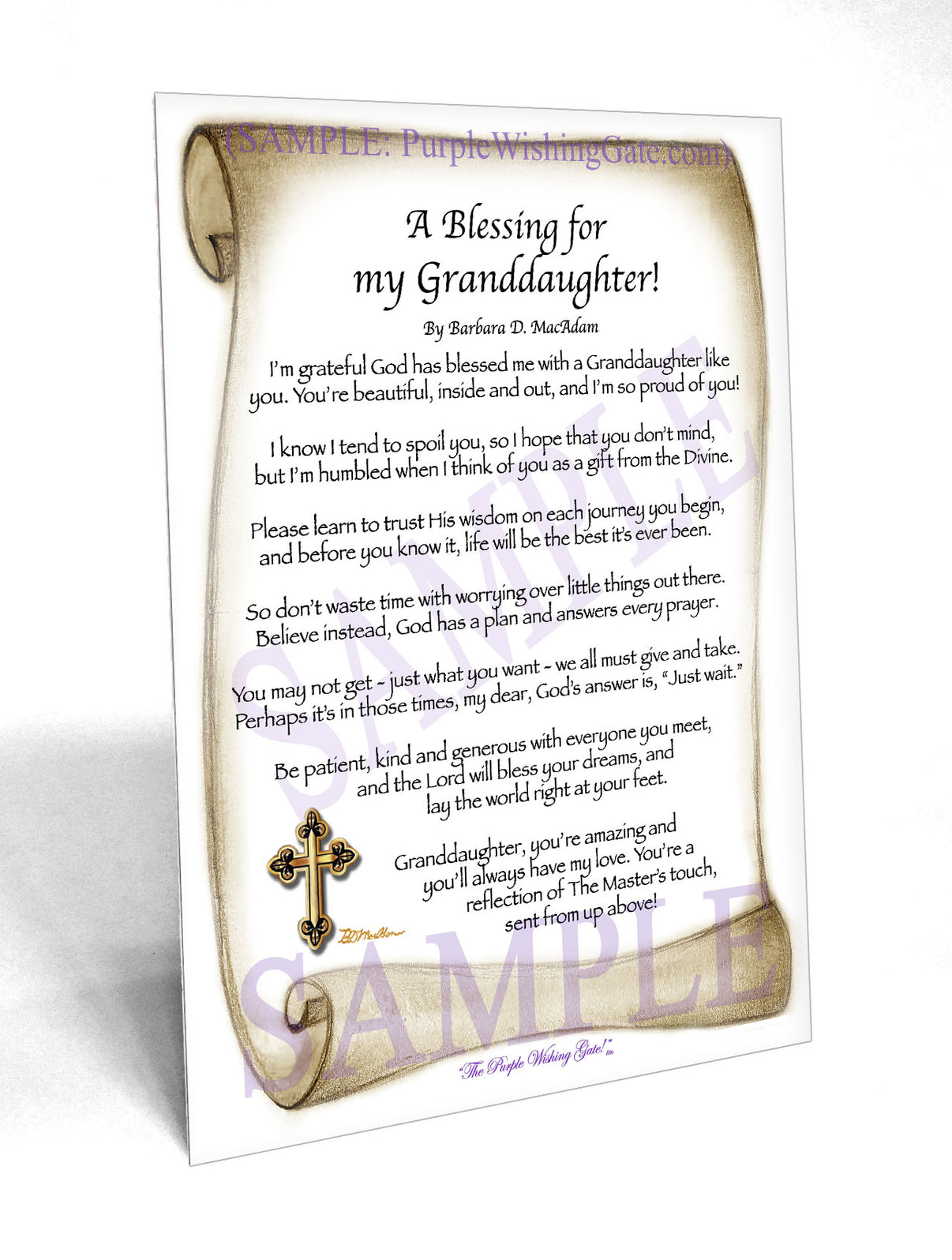 A Blessing for My Granddaughter! (child-adult) - Gifts for Granddaughter - PurpleWishingGate.com