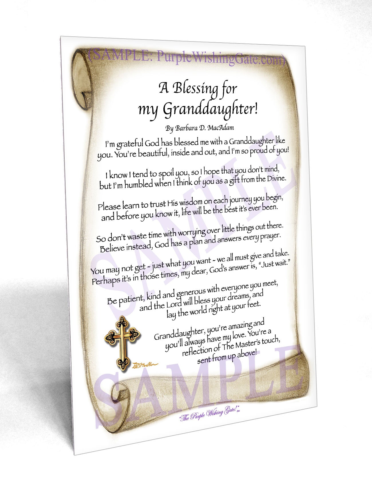 A Blessing for My Granddaughter! (child-adult) - Gifts for Granddaughter - PurpleWishingGate.com