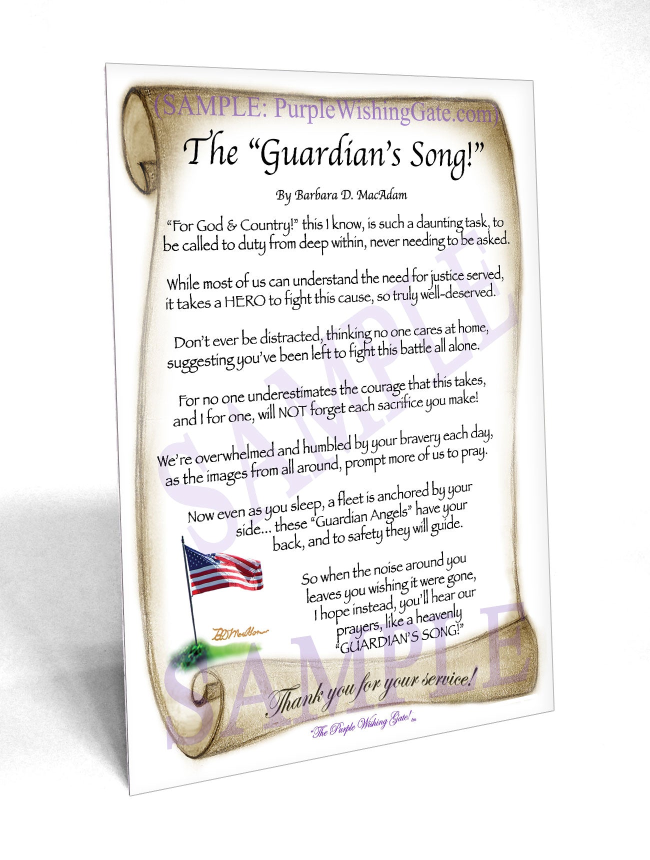 The Guardian's Song! - Military Gift - PurpleWishingGate.com