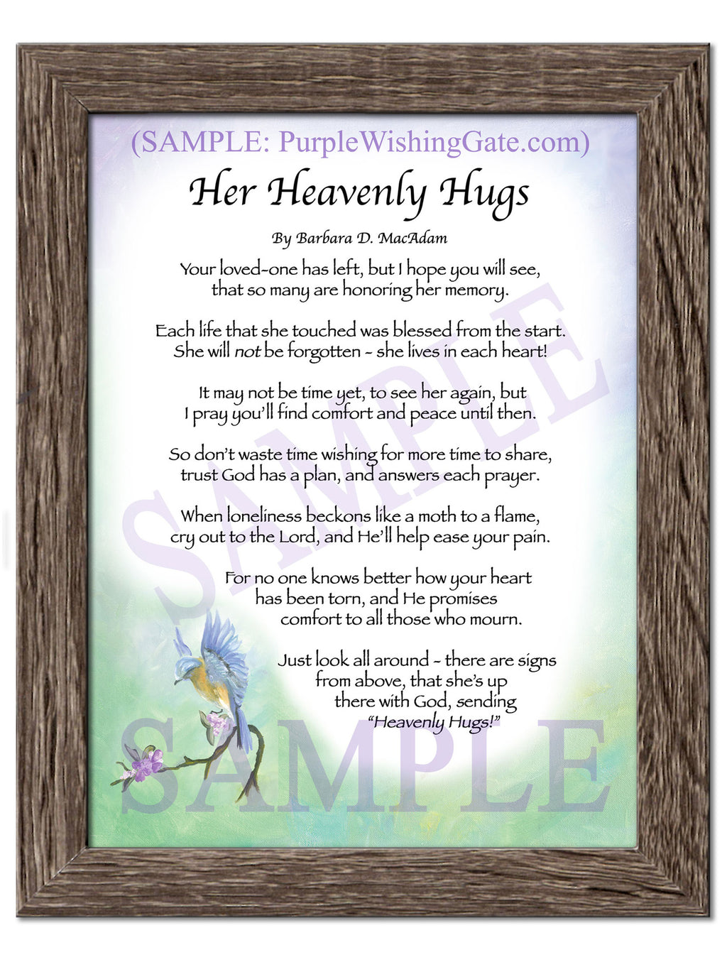 Her Heavenly Hugs: Bluebird / 5x7 / 5x7 Birchwood
