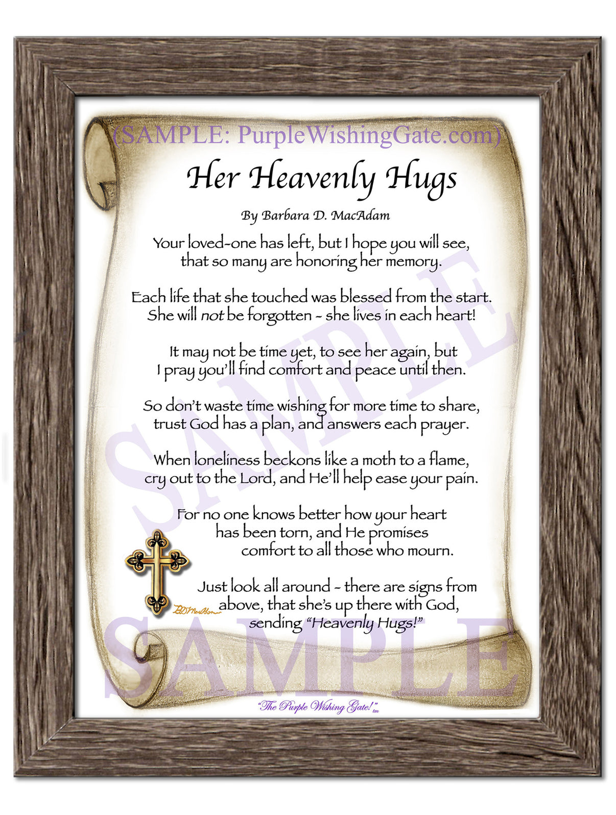 Her Heavenly Hugs - Sympathy Gift - PurpleWishingGate.com