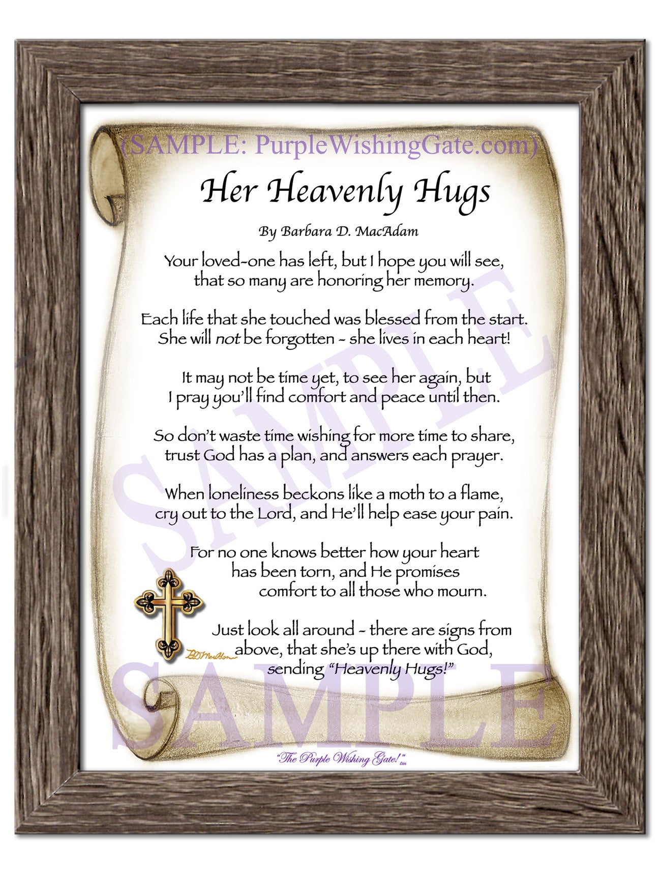 Her Heavenly Hugs - Sympathy Gift - PurpleWishingGate.com