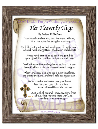 Her Heavenly Hugs - Sympathy Gift - PurpleWishingGate.com