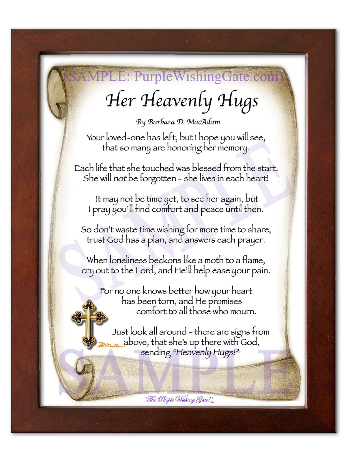 Her Heavenly Hugs - Sympathy Gift - PurpleWishingGate.com