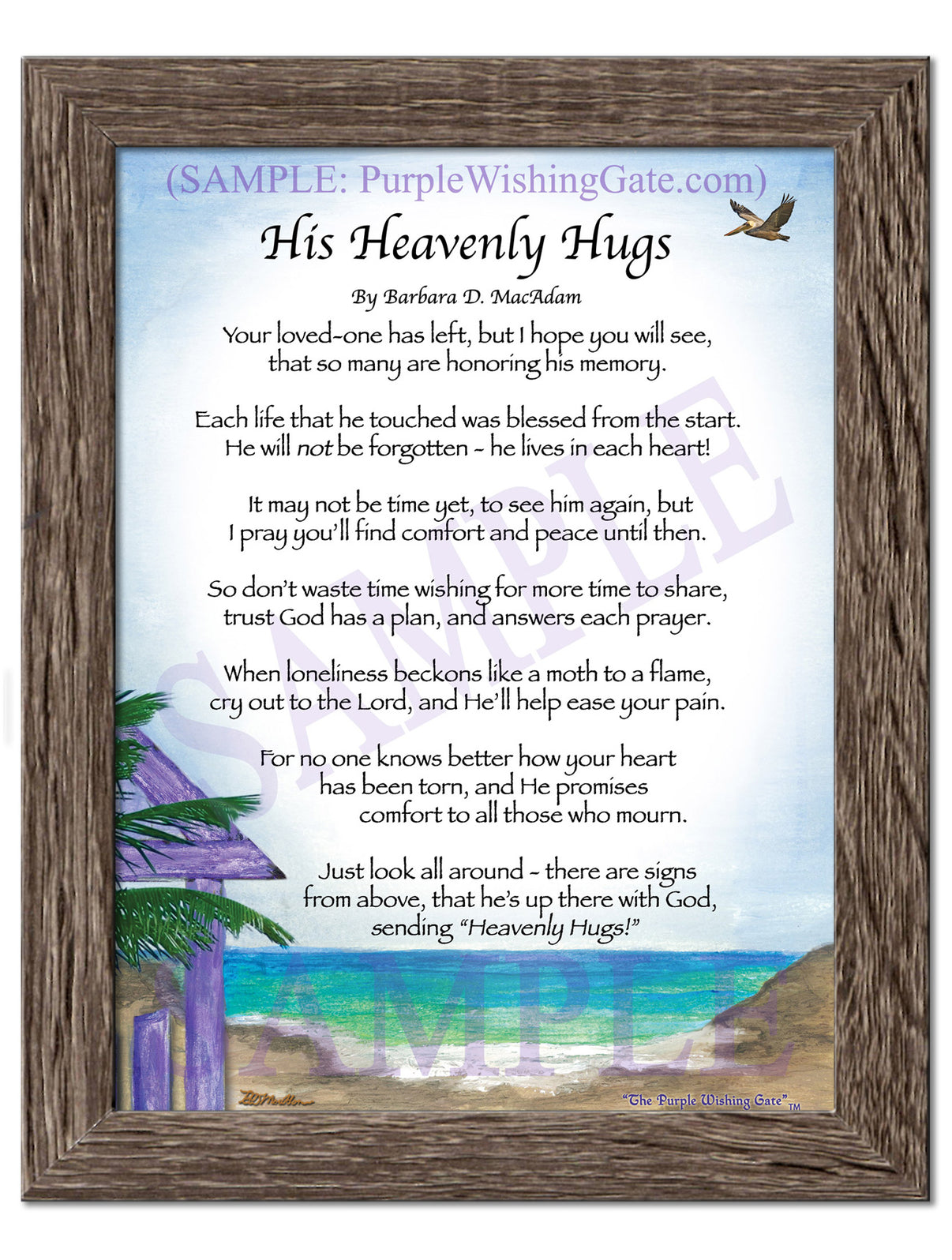 His Heavenly Hugs - Sympathy Gift - PurpleWishingGate.com