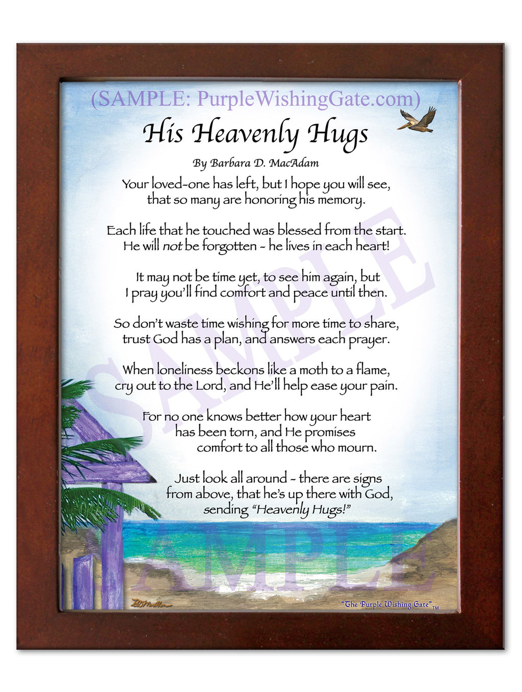 His Heavenly Hugs: Paradise Cove / 5x7 / 5x7 Walnut
