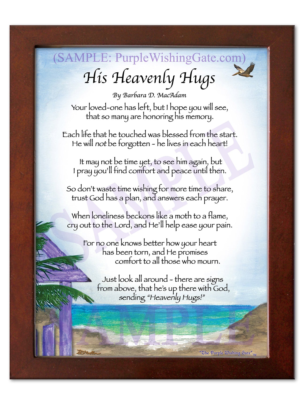 His Heavenly Hugs - Sympathy Gift - PurpleWishingGate.com