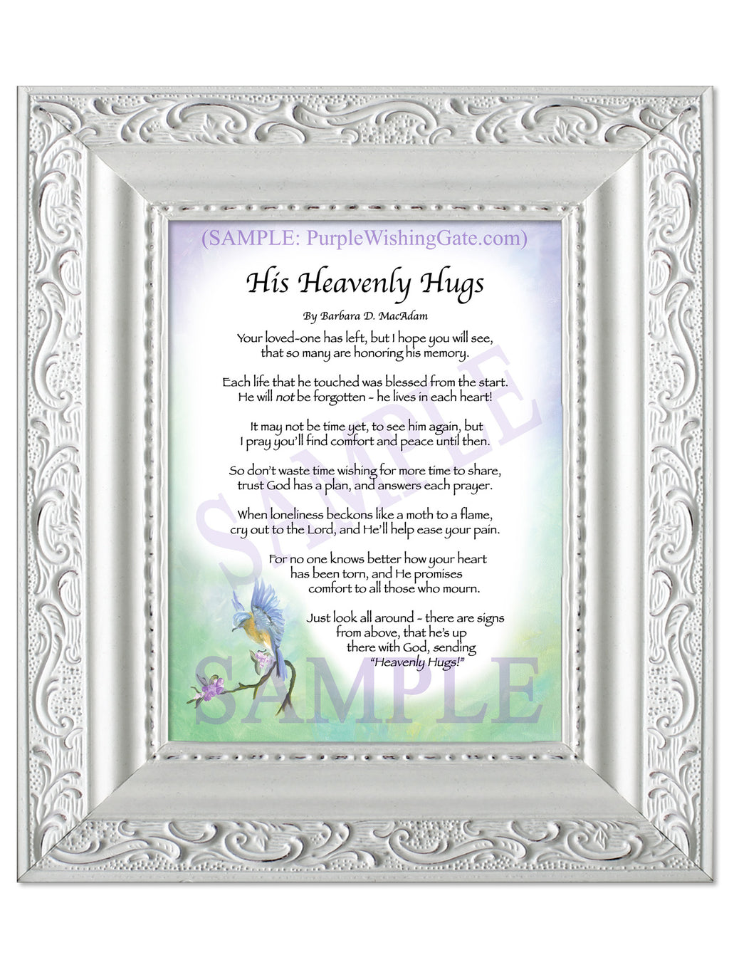 His Heavenly Hugs: Bluebird / 5x7 / 5x7 Vintage White
