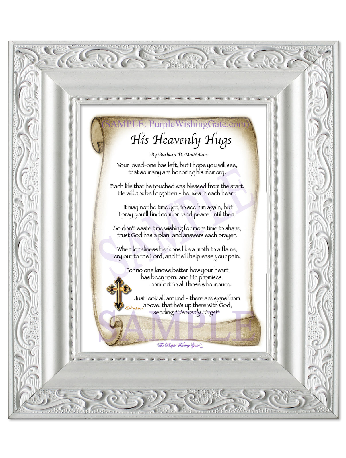 His Heavenly Hugs - Sympathy Gift - PurpleWishingGate.com