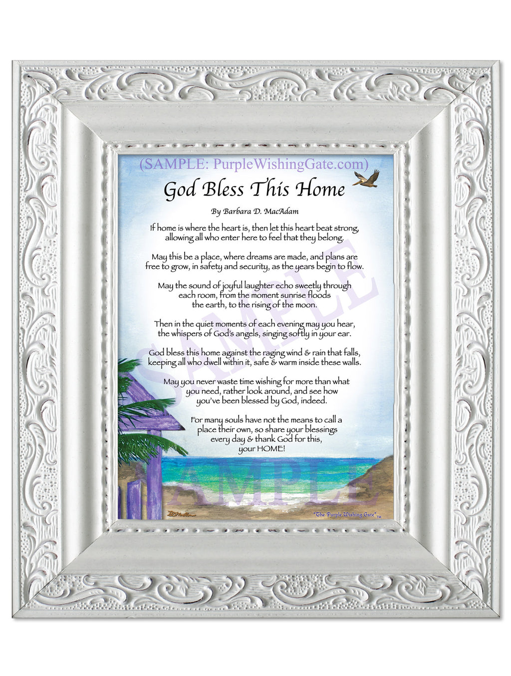 God Bless This Home: Paradise Cove / 5x7 / 5x7 Vintage White
