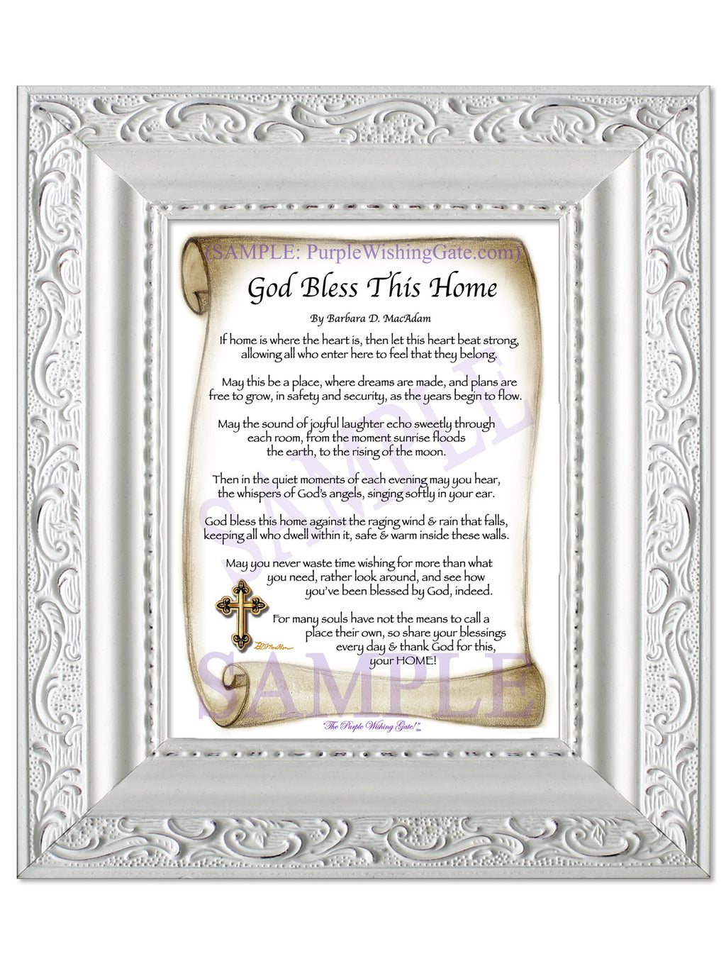 God Bless This Home: Sepia Scroll / 5x7 / 5x7 Vintage White

