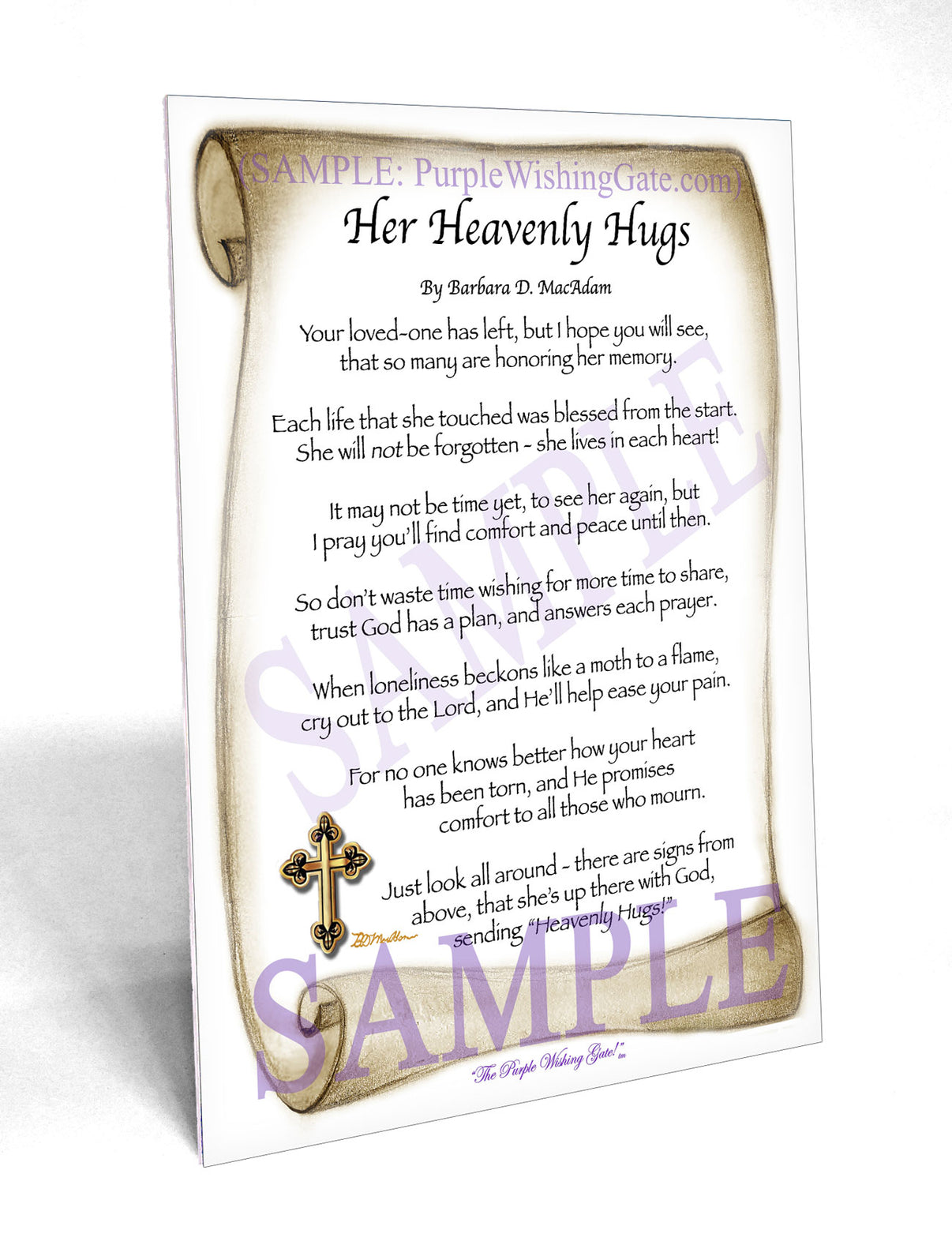 Her Heavenly Hugs - Sympathy Gift - PurpleWishingGate.com