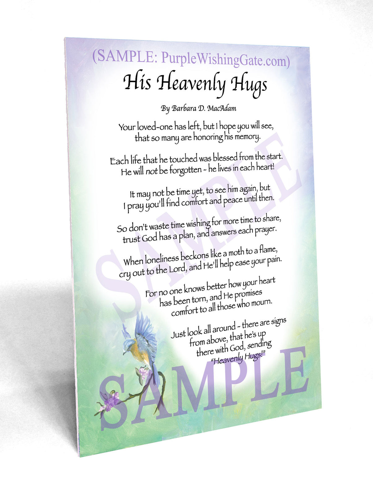 His Heavenly Hugs - Sympathy Gift - PurpleWishingGate.com