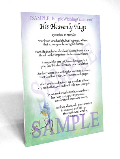 His Heavenly Hugs - Sympathy Gift - PurpleWishingGate.com