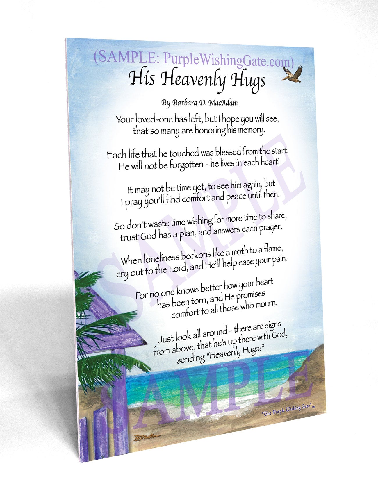His Heavenly Hugs - Sympathy Gift - PurpleWishingGate.com