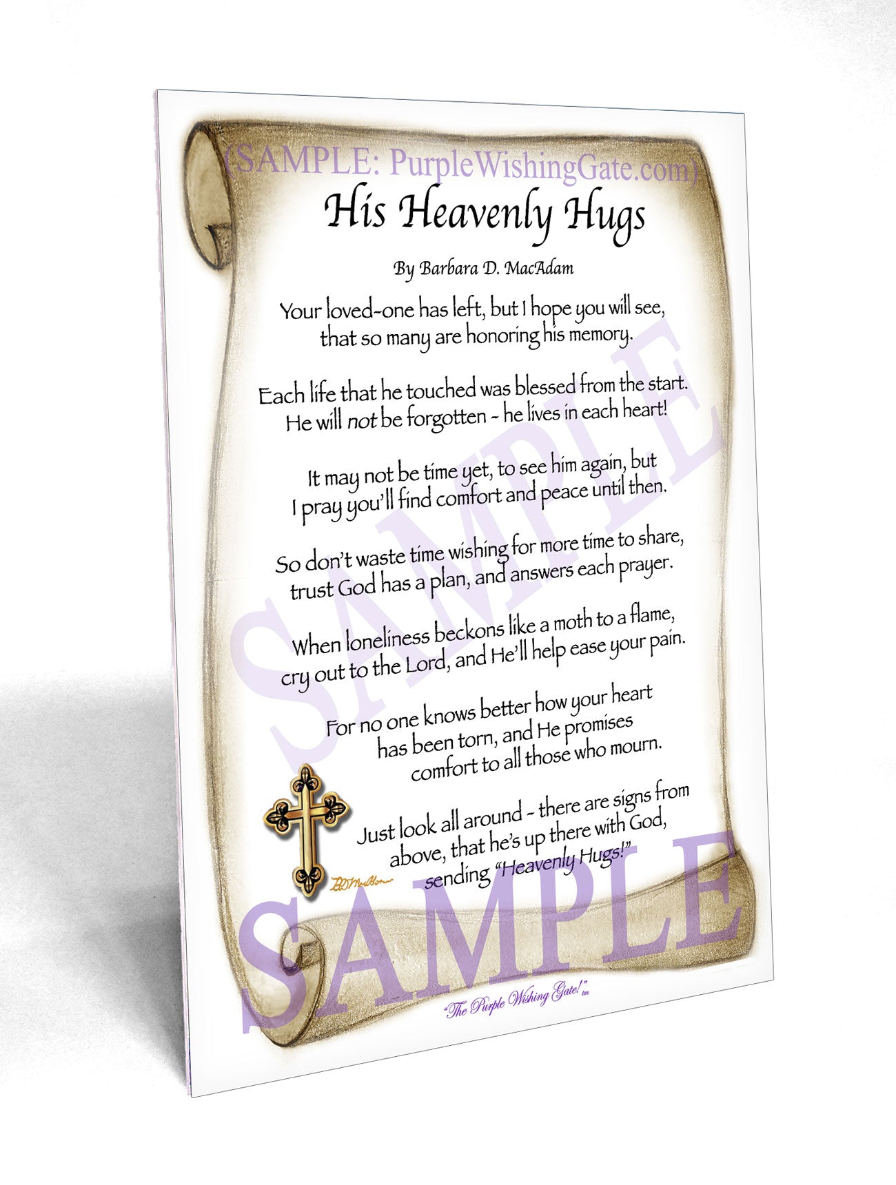 His Heavenly Hugs - Sympathy Gift - PurpleWishingGate.com
