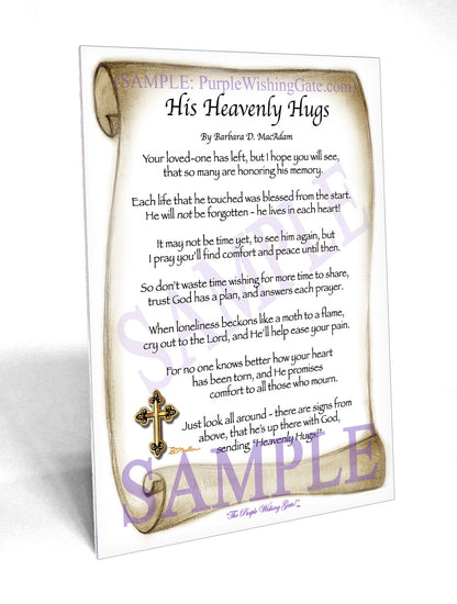 His Heavenly Hugs - Sympathy Gift - PurpleWishingGate.com